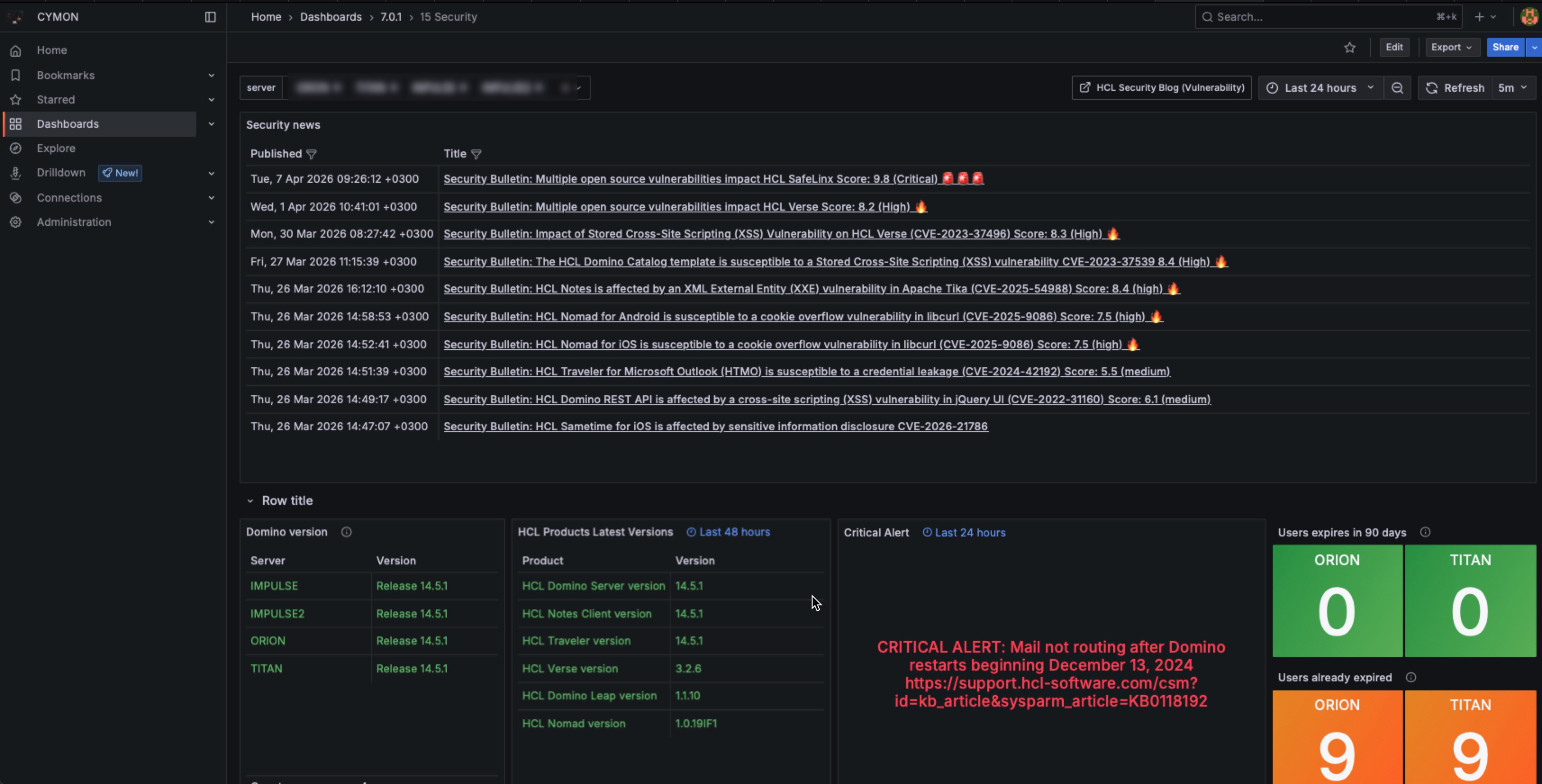 Image:HCL Domino/Notes/Sametime Security bulletins are published. The real question is: will you see them in time? There is a solution